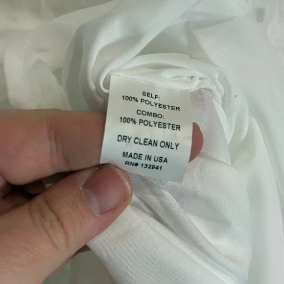 Amanda Uprichard Annalise Gingham Organza Mini Dress in White Size Medium - Picture 9 of 9